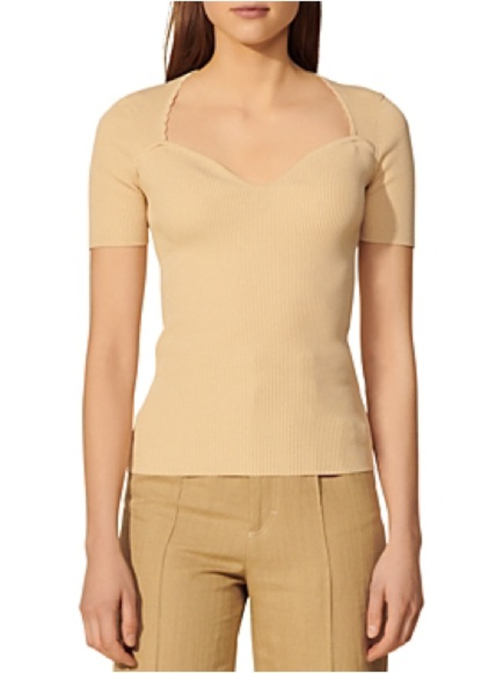 Sandro Safran Rib Knit Top